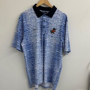 Lafavre Florida Gators Blue Scale Patterned Polo Shirt with Embroidered Logo